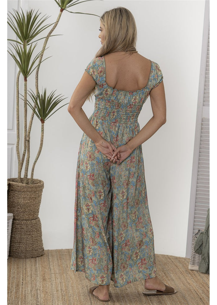 Vea Rosa Jumpsuit in green silk blend, view 2