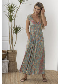 Vea Rosa Jumpsuit in green silk blend, view 3