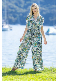Kaya Frill Sleeve Jumpsuit, front view