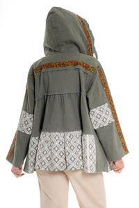 Jacket Hooded Patchwork - Green | CD-135 (agent samples / Size S/M only)