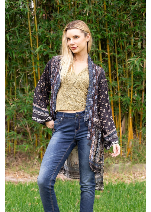 Billie Kimono in silk viscose, front view