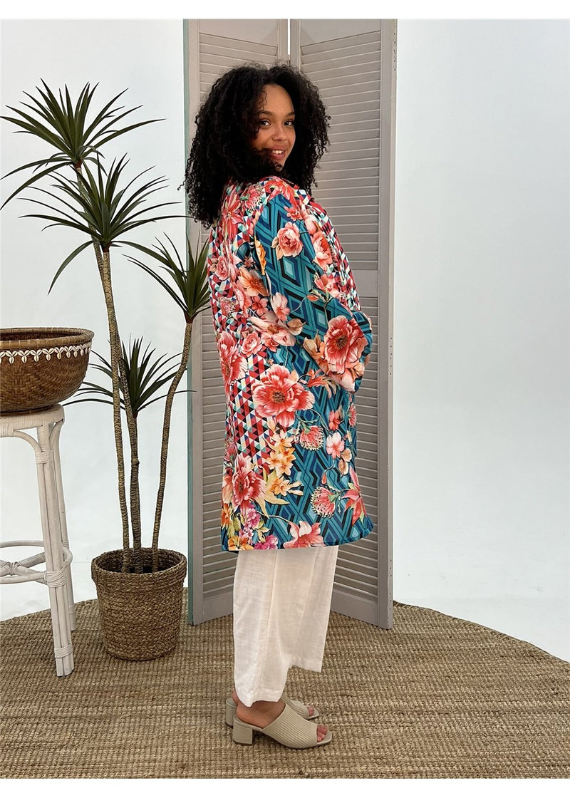 Floral Diamond Kimono