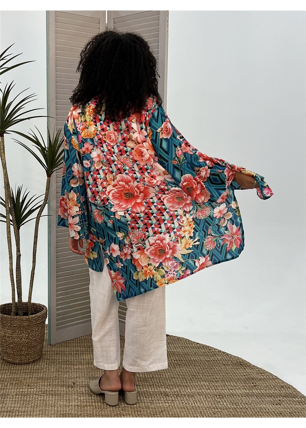 Floral Diamond Kimono