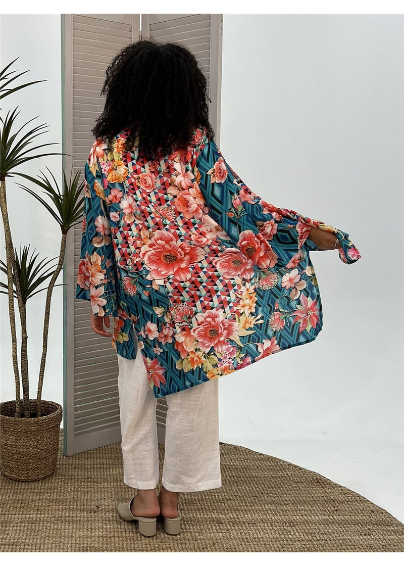 Floral Diamond Kimono