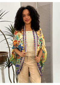 Folksy Cape, a kimono, front view