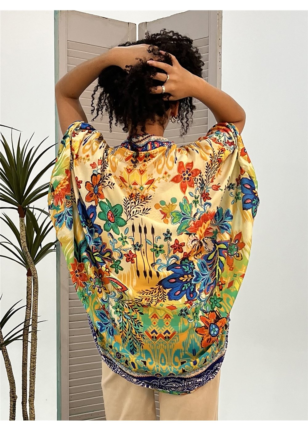 Folksy Cape, a kimono, view 3