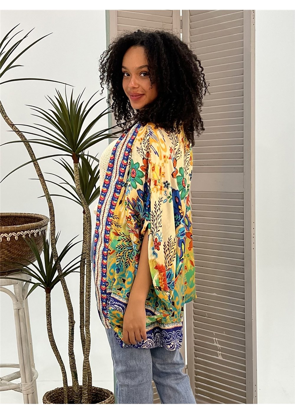 Folksy Cape, a kimono, view 4