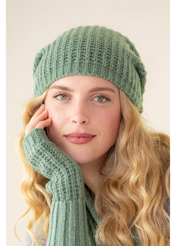 Rib Beanie - Sage
