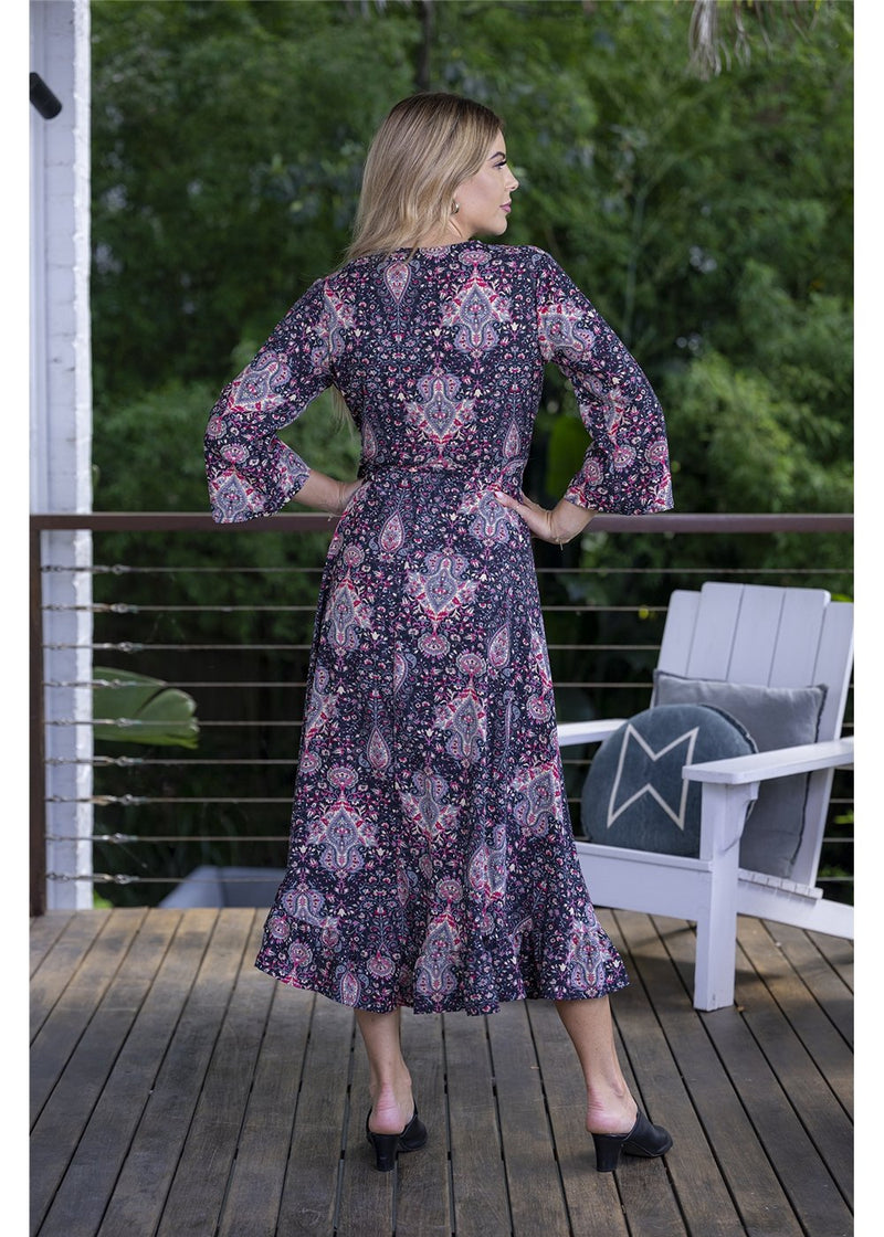 Allegra Long Sleeve Wrap Dress