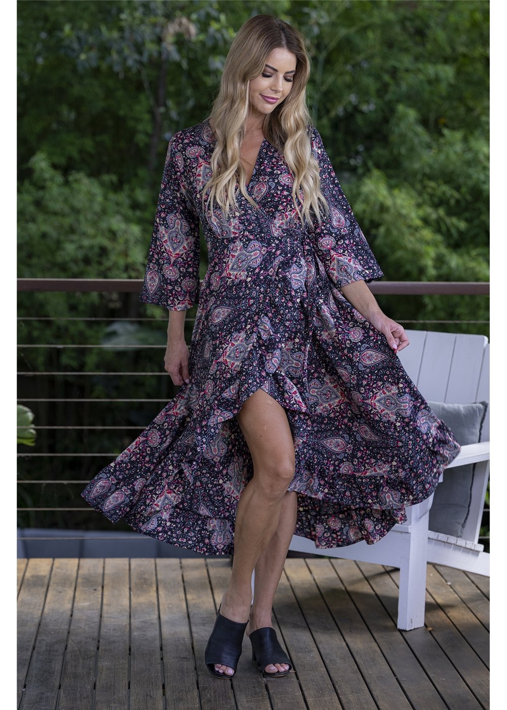Allegra Long Sleeve Wrap Dress