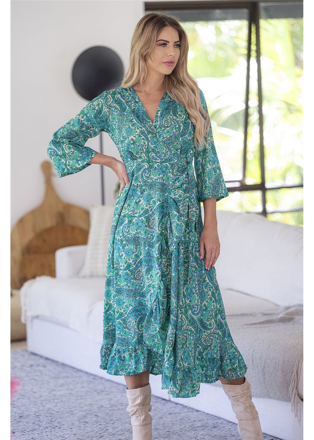 Beatrix Long Sleeve Wrap Dress