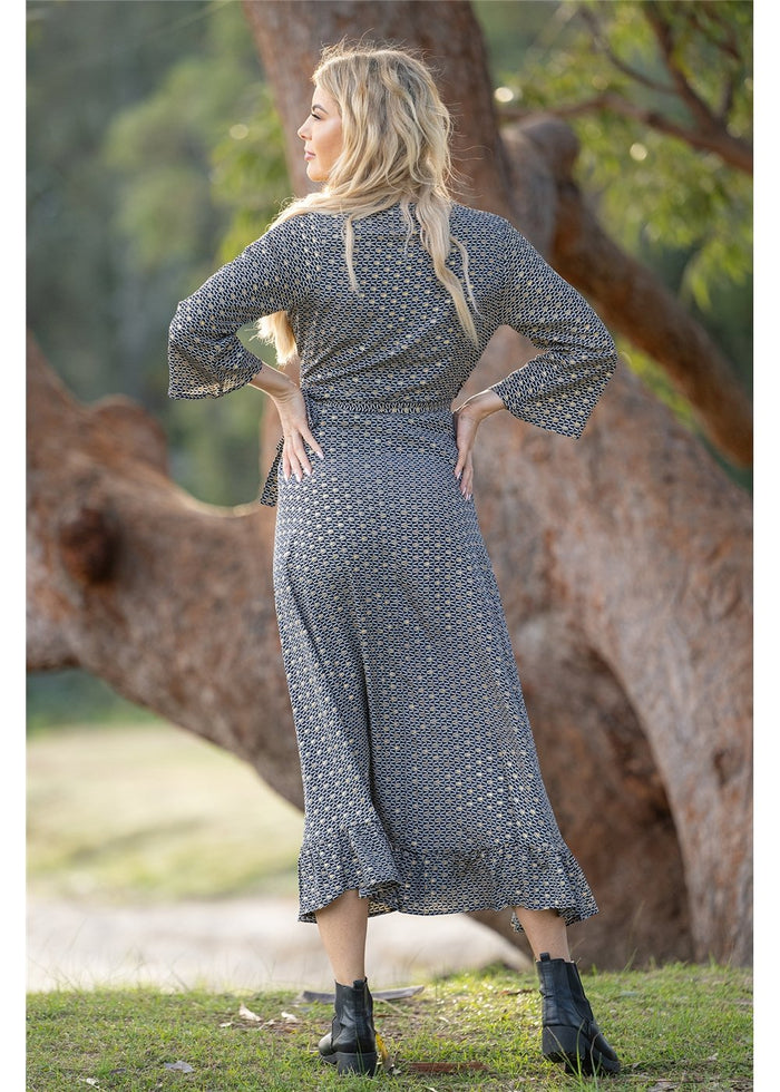 Eline Long Sleeve Wrap Dress