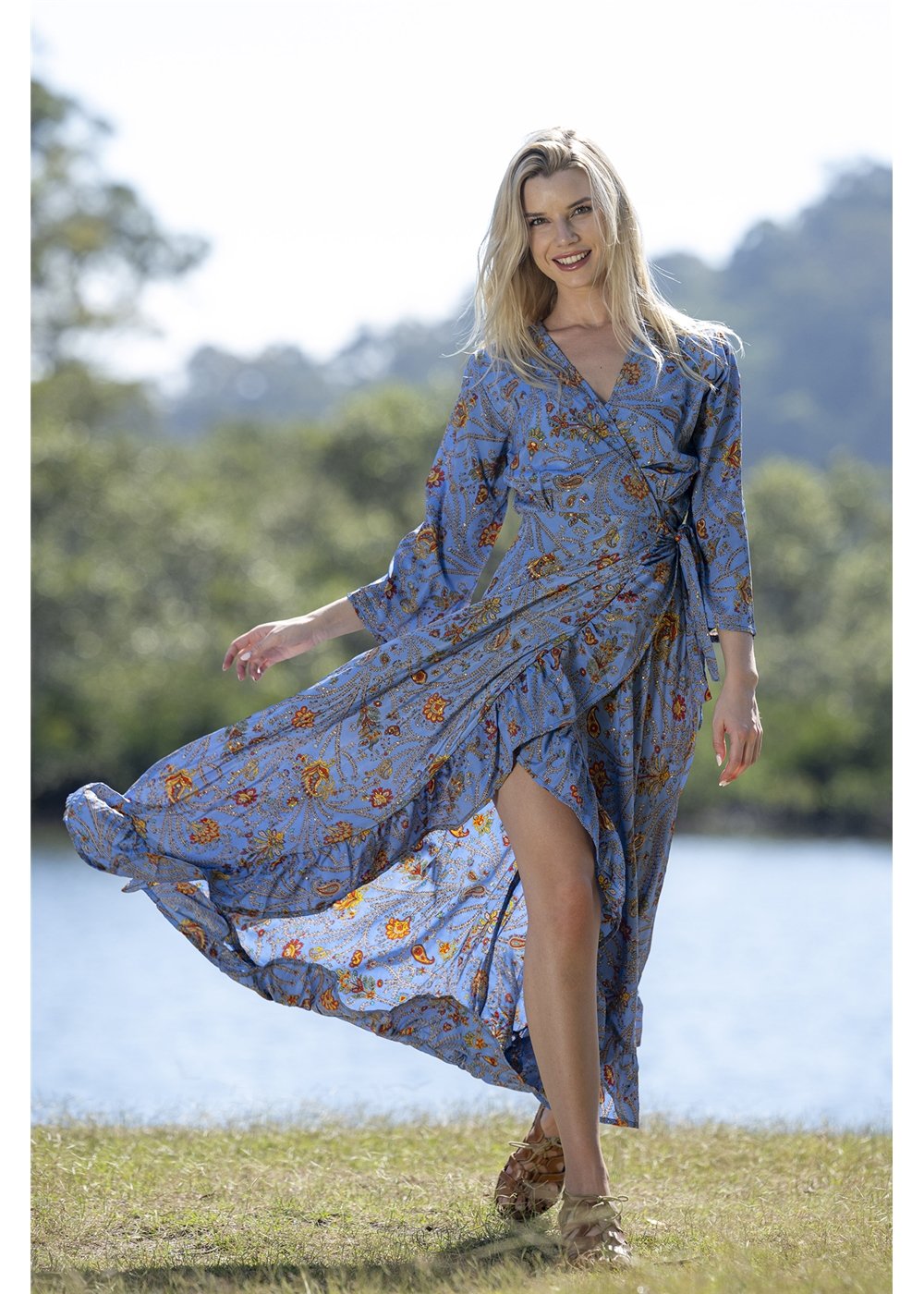 Janan Long Sleeve Wrap Dress