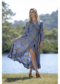Janan Long Sleeve Wrap Dress
