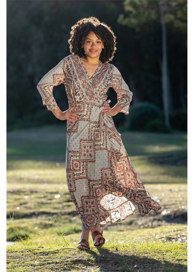 Keola L/SLeeve Wrap Dress