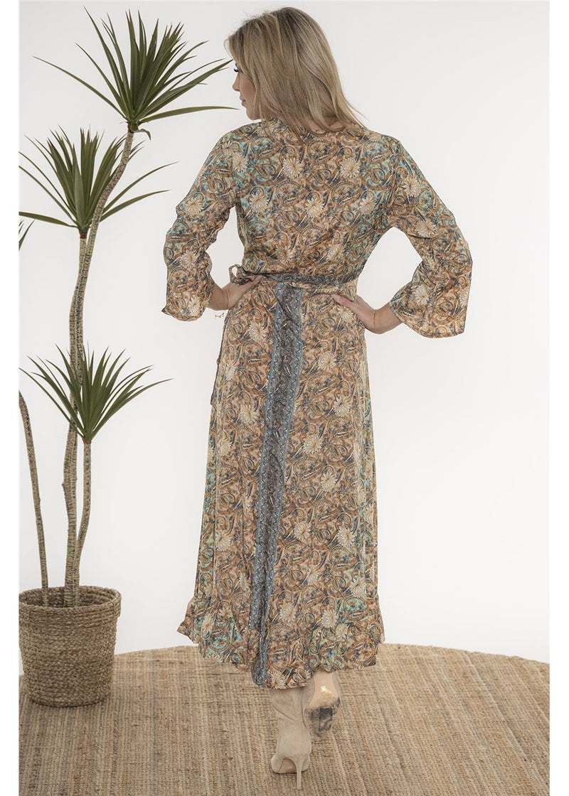Saffron Long Sleeve Wrap Dress