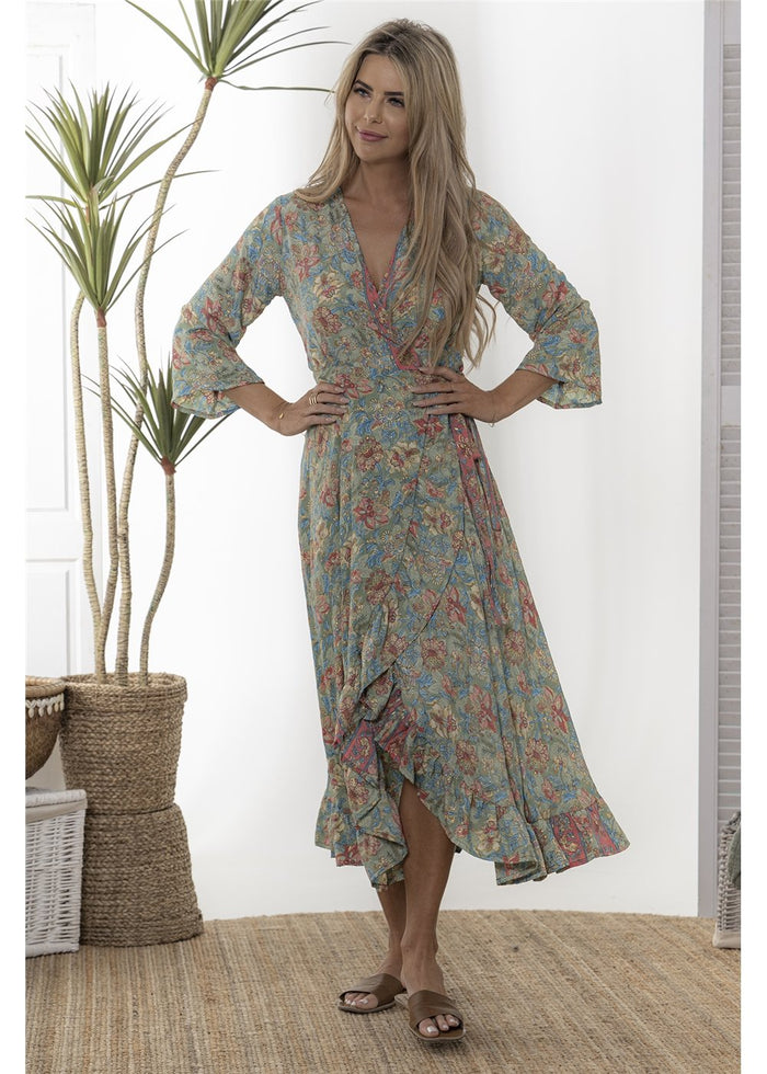 Vea Long Sleeve Wrap Dress