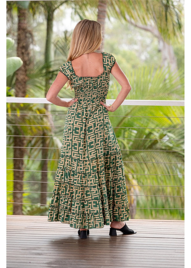 Geo Rosa Dress - Green