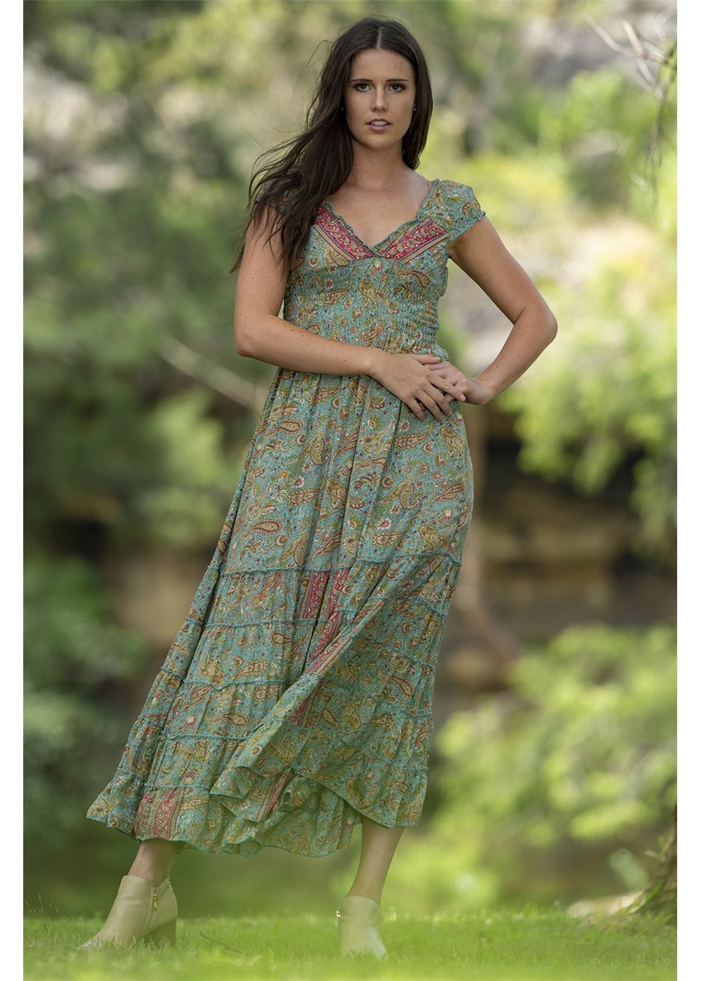 Rosannadea Dress Paisley Green