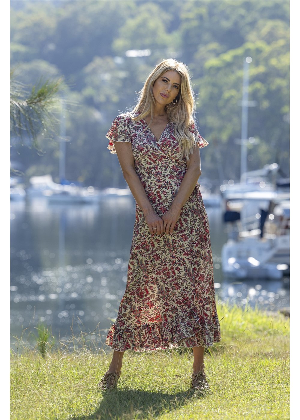 Shula S/Sleeve Wrap Dress, front view