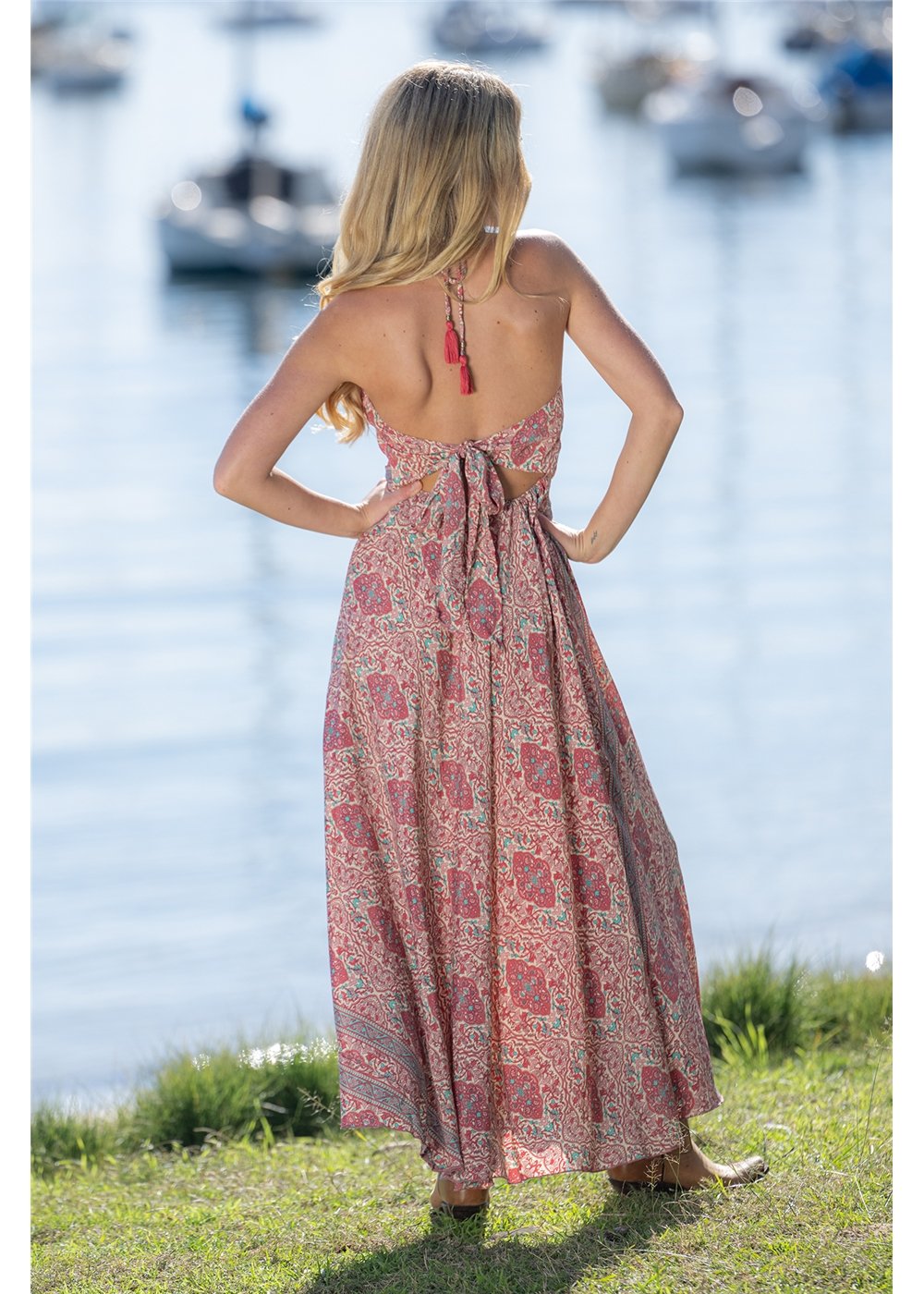 Binda Tie Back Halter Dress