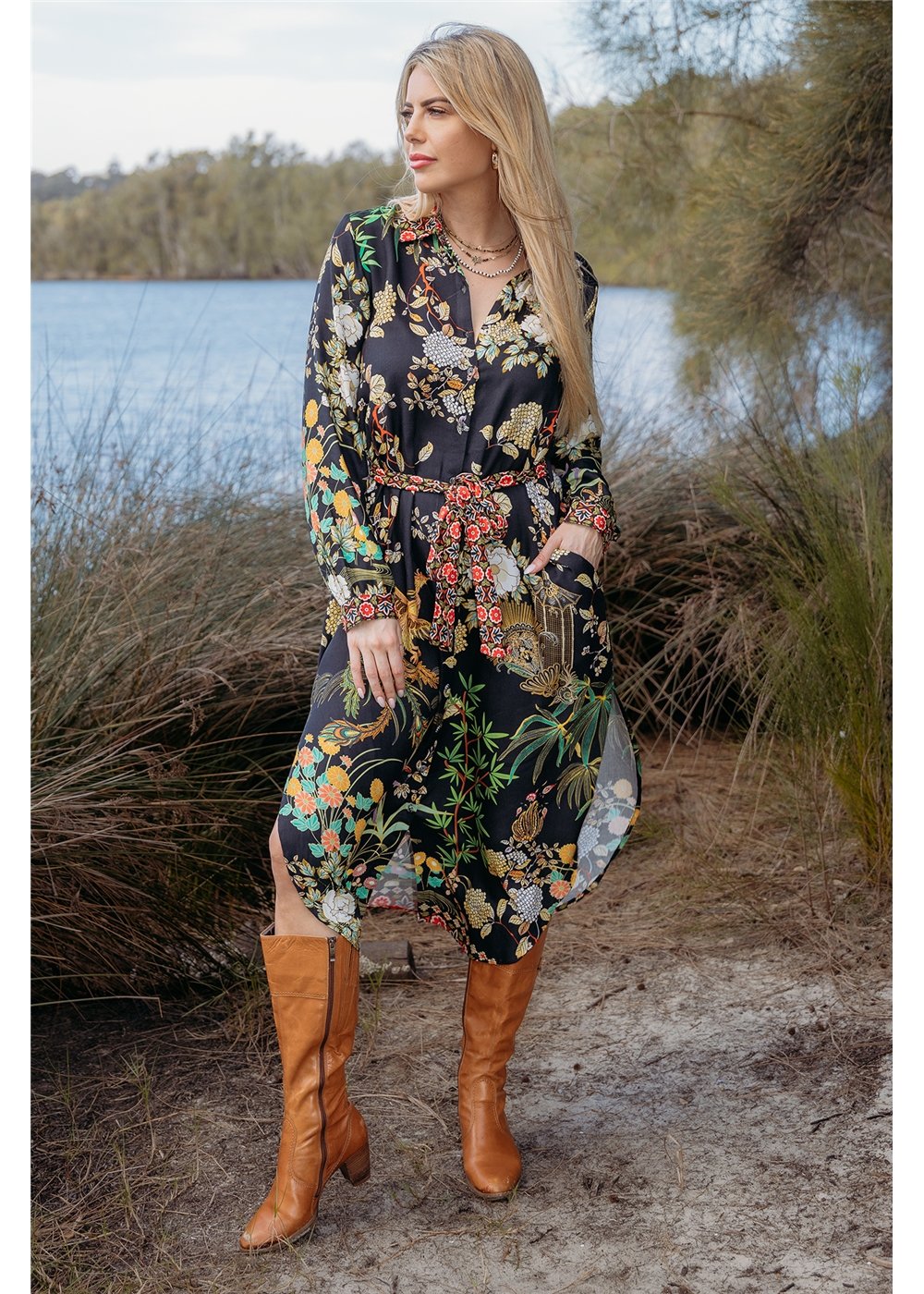 Phoenix Night Button Dress