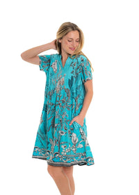 Butterfly Blu Pintuck Dress