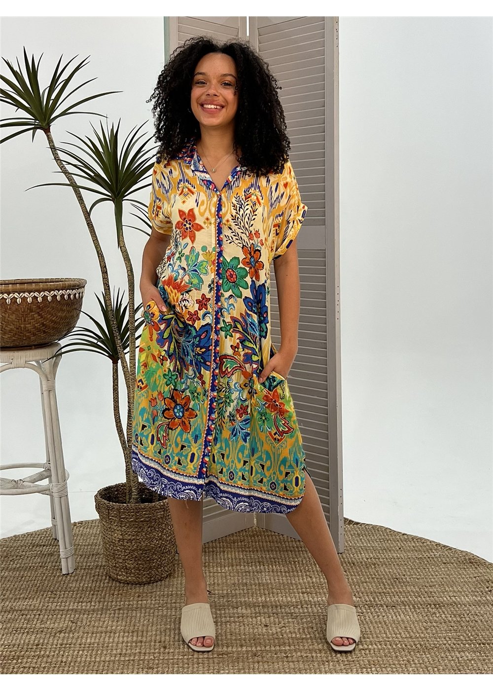 Folksy Dresden Dress, front view