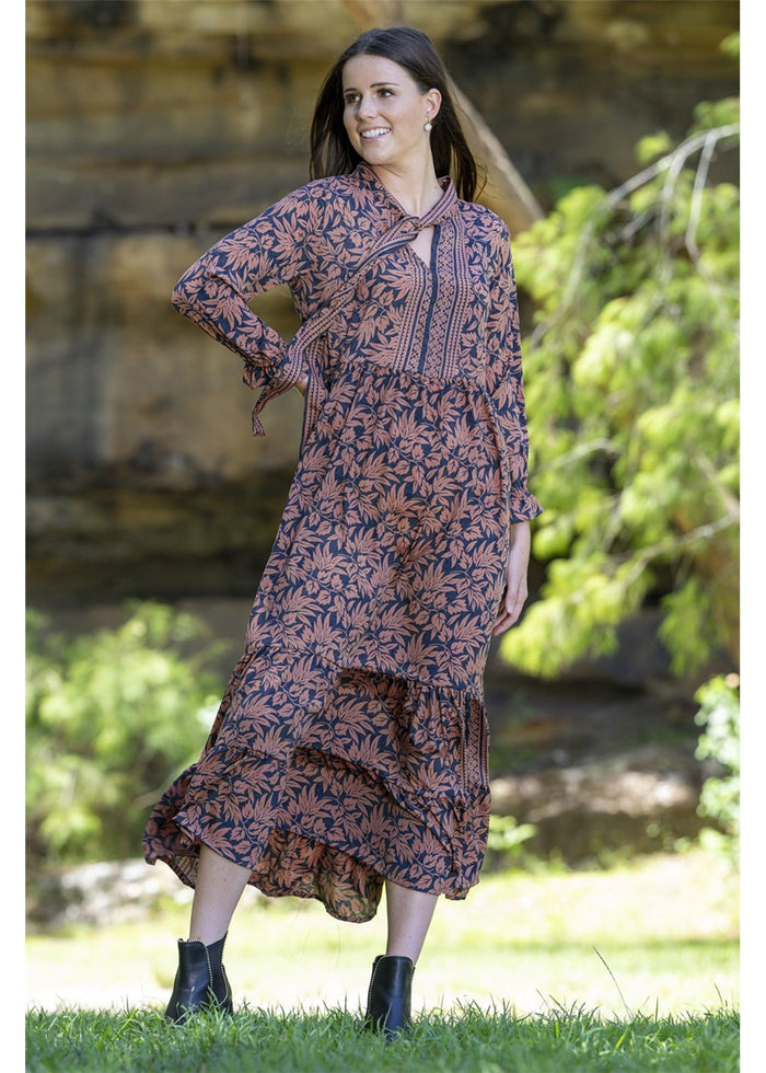 Bodhi Tie Neck Maxi Dress