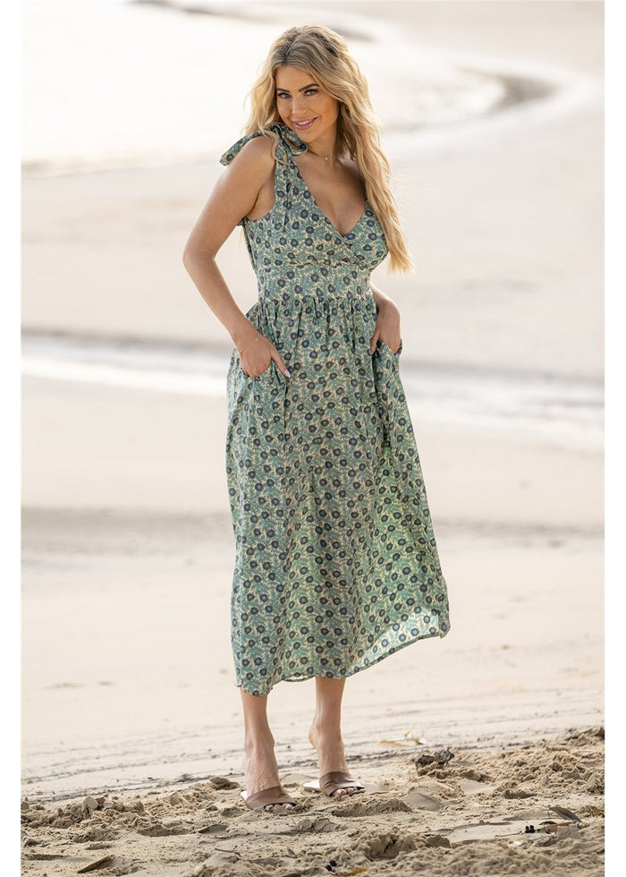 Asha Tie Shoulder Maxi Dress