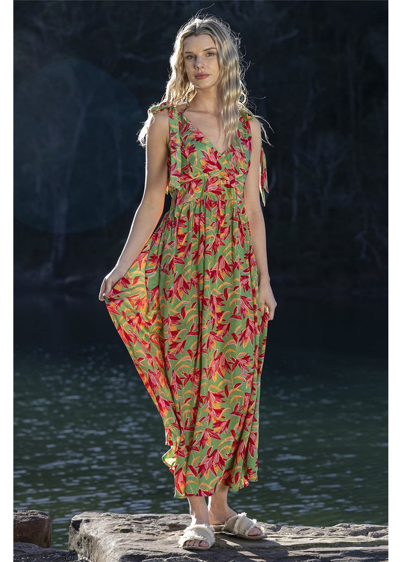 Lucia Tie Shoulder Maxi Dress