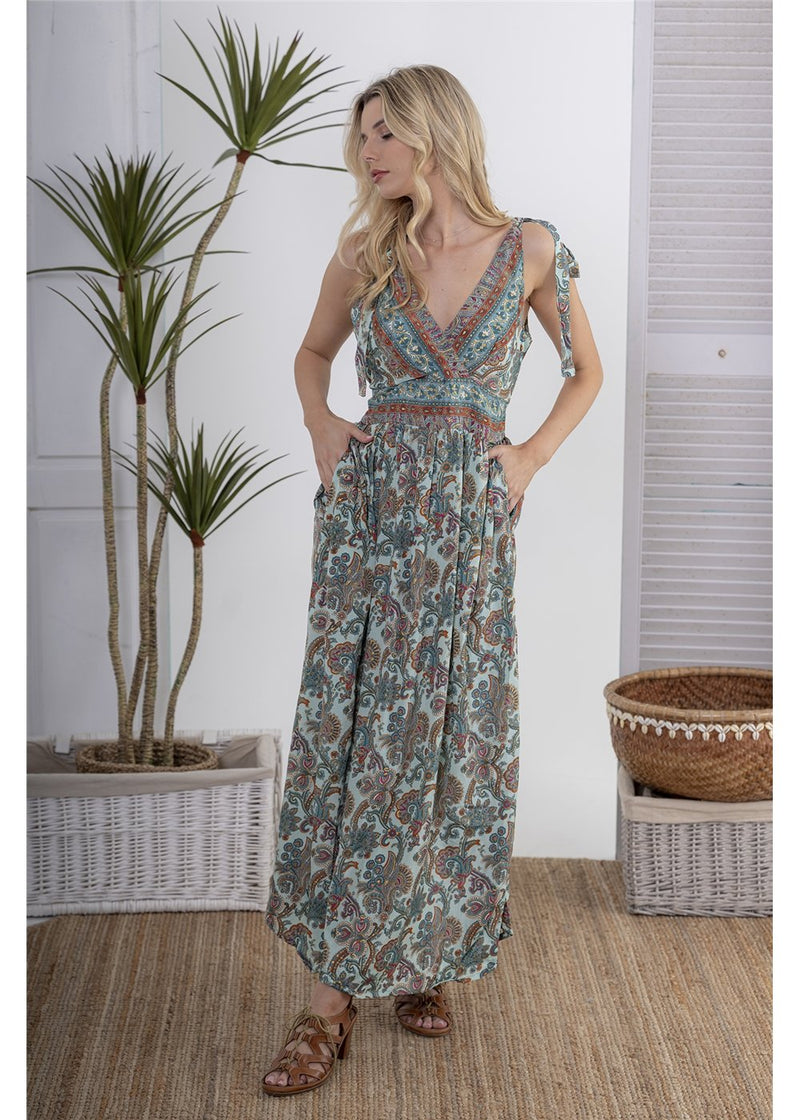 Syrena Tie Shoulder Maxi Dress