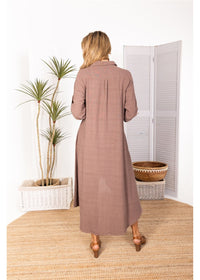 Elea Long Shirt Dress - Chocolate