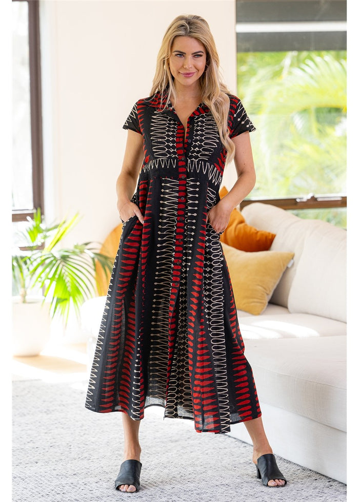 Yindi Cotton Front Buttoned Dress