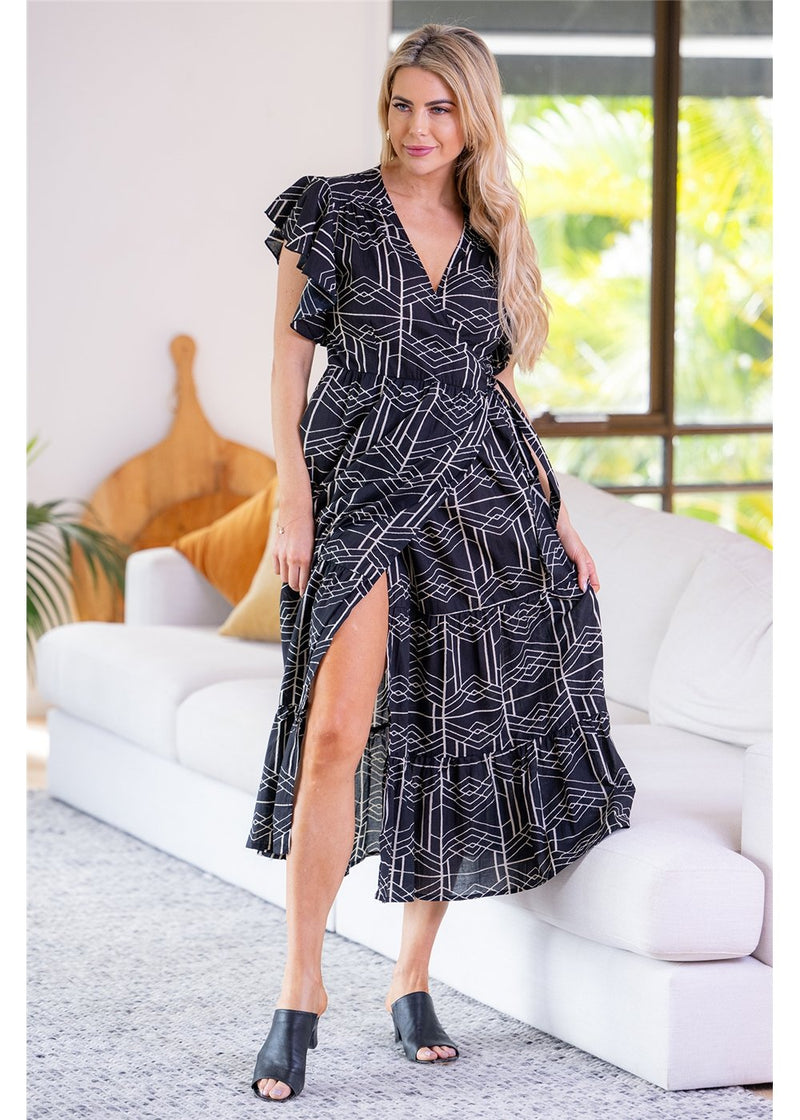 Jedda Cotton Double Frill Wrap Dress