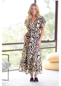 Monifa Cotton Frill Wrap Dress