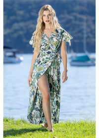 Kaya S/Sleeve Wrap Dress, front view