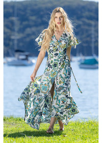 Kaya S/Sleeve Wrap Dress, view 3