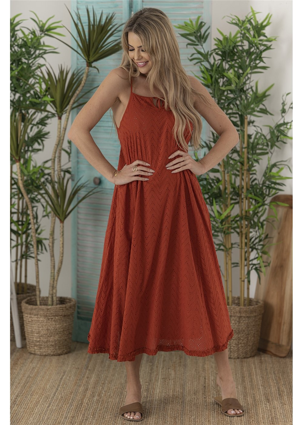 Charlotte Dress - Rust