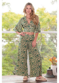 Geo Elle Pants - Green