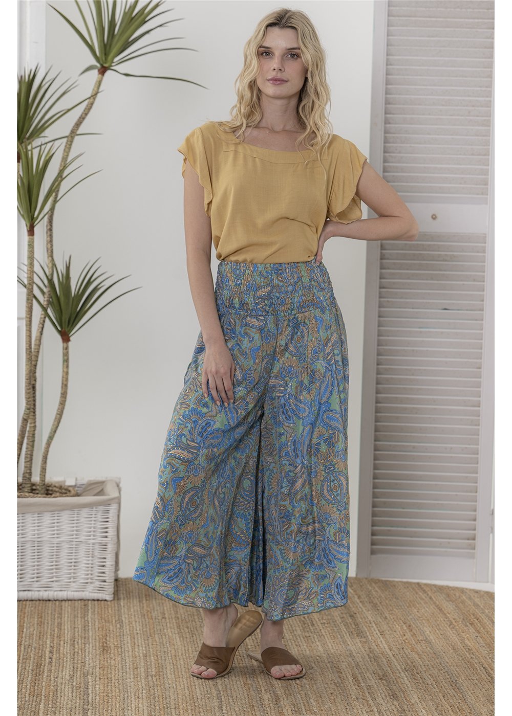 Capri Wide Leg Crop Pants