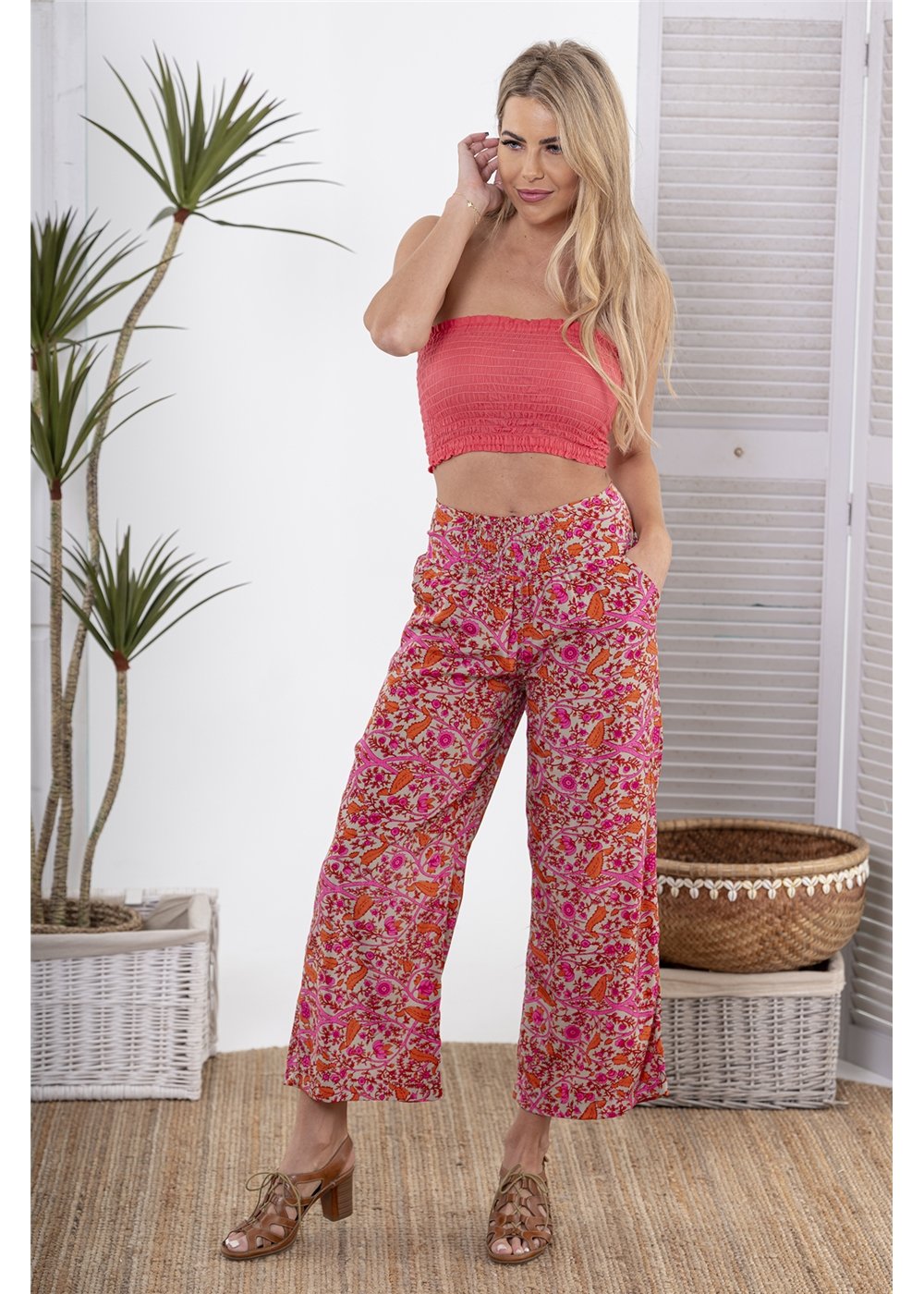 Pink Yarrow Pocket Pants, front view