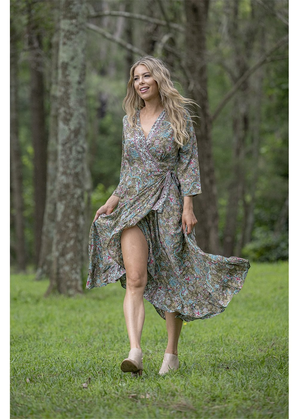 Sage Wrap Dress