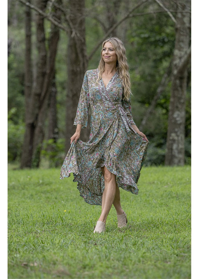 Sage Wrap Dress