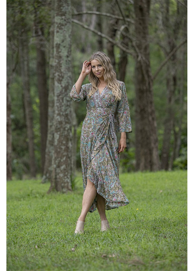 Sage Wrap Dress