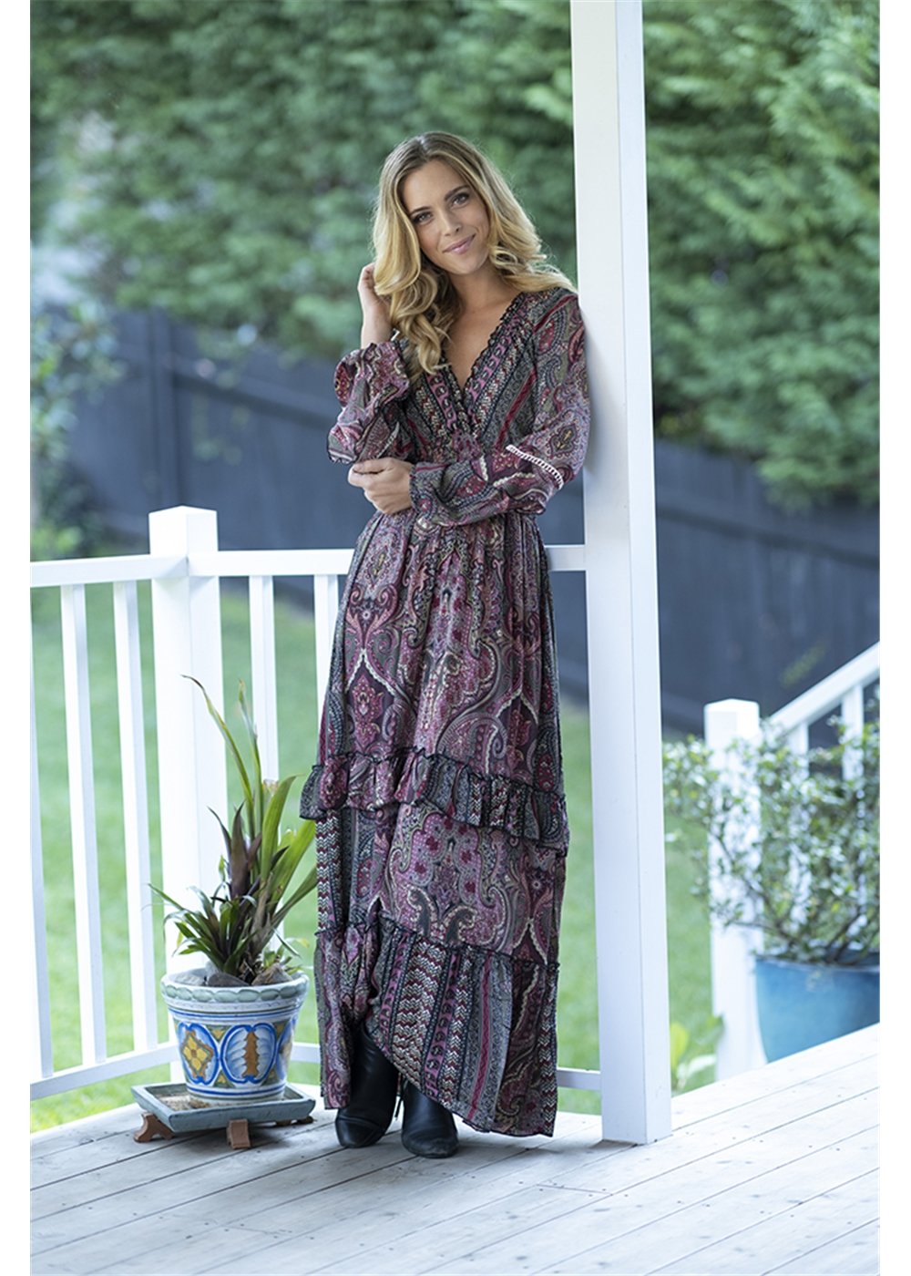 WINE Katrina Maxi Dress - Wine