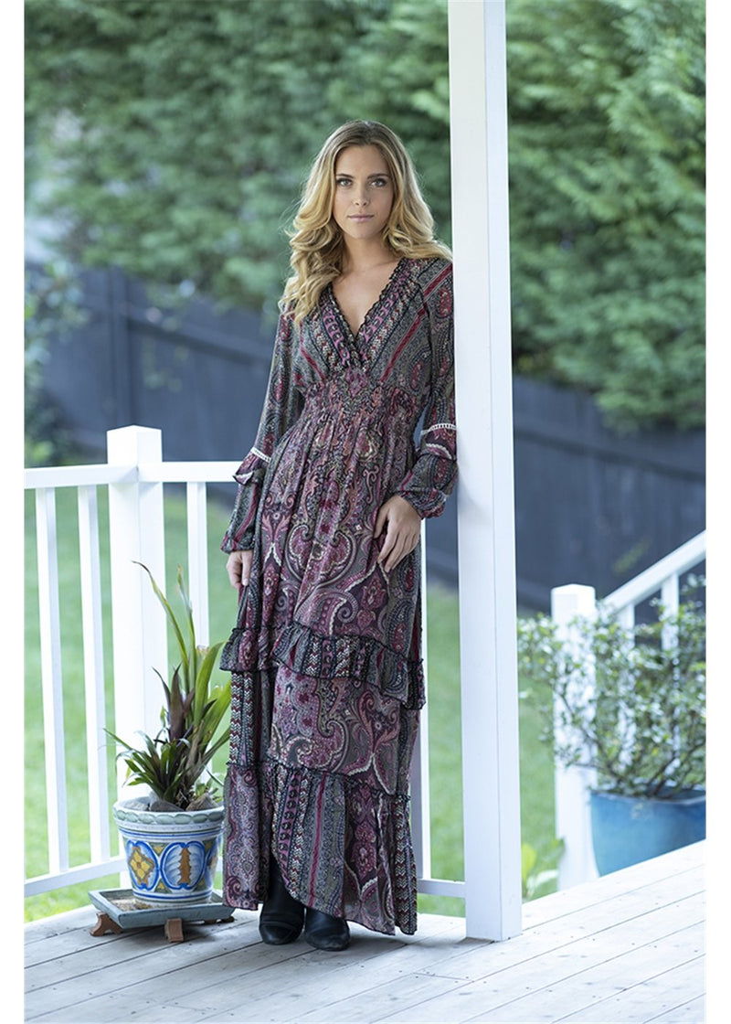 WINE Katrina Maxi Dress - Wine