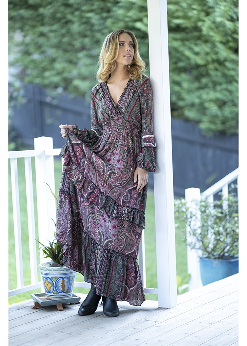 WINE Katrina Maxi Dress - Wine