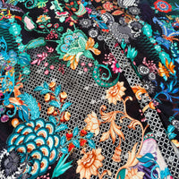 Midnight Garden Tunic, close view of the contrast cuff print
