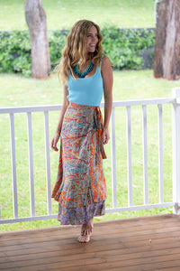 Double layer wrap skirt